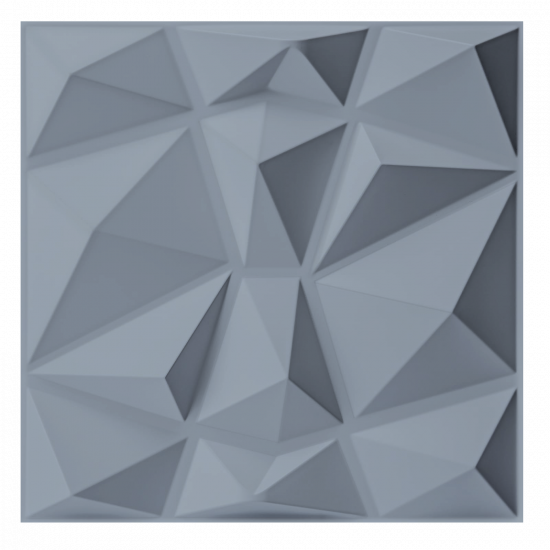 3D Wall Panel Diamond 50x50 - 12 pcs set - Silver