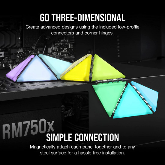 Corsair iCUE LC100 Case Accent Lighting Panels, 9x Tile Starter Kit Corsair iCUE LC100 Case Accent Lighting Panels, 9x Tile Starter Kit