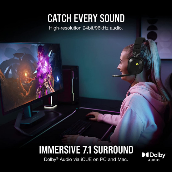 Corsair HS80 Wired gaming Headset - Black