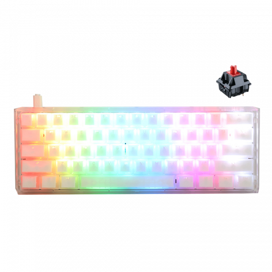 Ducky One 3 Aura White Mini Jelly Clear Case - Red Switches Ducky One 3 Aura White Mini Jelly Clear Case - Red Switches