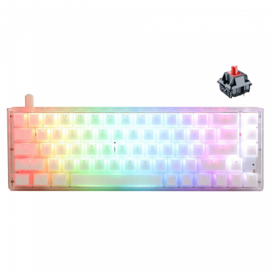 Ducky One 3 Aura White SF Jelly Clear Case - Red Switches Ducky One 3 Aura White SF Jelly Clear Case - Red Switches