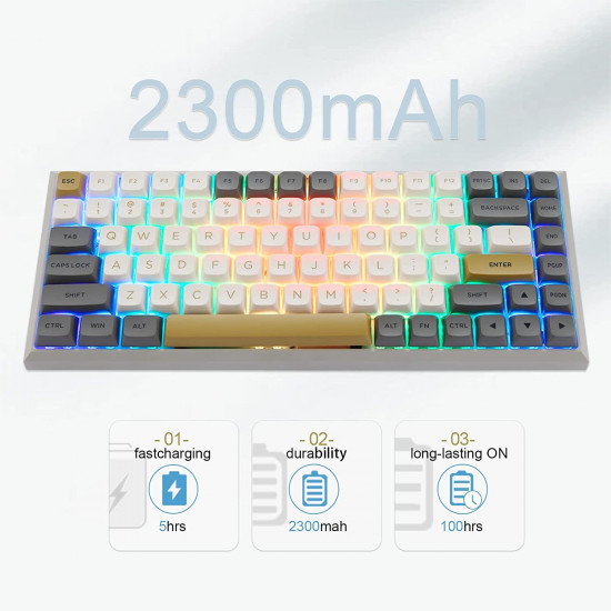 Motospeed SK84 Mechanical RGB wireless keyboard - Blue Switch Motospeed SK84 Mechanical RGB wireless keyboard - Blue Switch