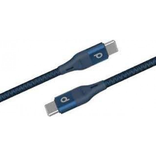 Porodo Aluminum Braided USB-C to USB-C Cable 1.2M 60W - Blue
