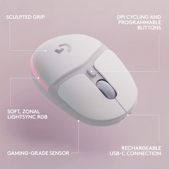 Logitech G705 Wireless Gaming Mouse (Aurora Collection) - White Mist