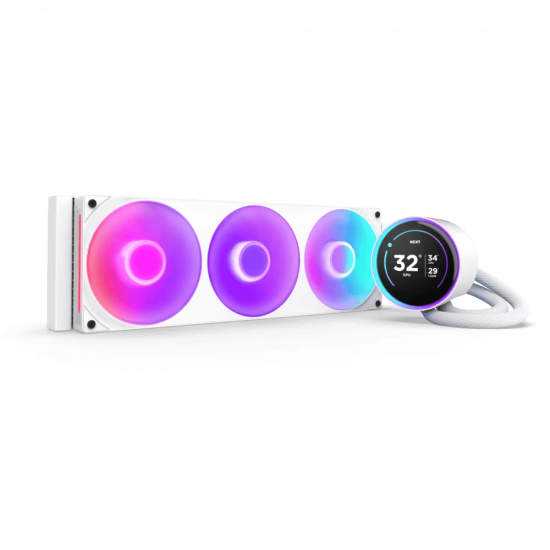 NZXT Kraken Elite 360mm LCD RGB Cooler IPS Single Frame with Controller - White NZXT Kraken Elite 360mm LCD RGB Cooler IPS Single Frame with Controller - White