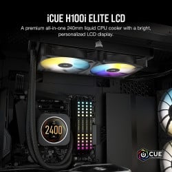 Corsair iCUE H100i ELITE 240mm LCD Display - Black