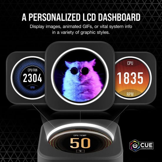 Corsair iCUE H100i ELITE 240mm LCD Display - Black