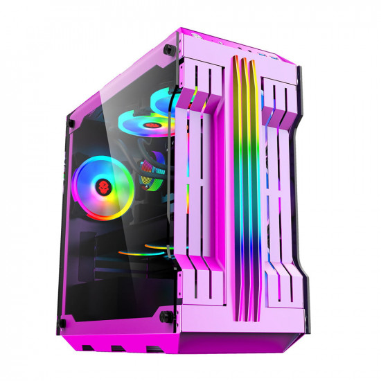 Skull Dawn Gaming Case + 3 Fans - Pink Skull Dawn Gaming Case + 3 Fans - Pink