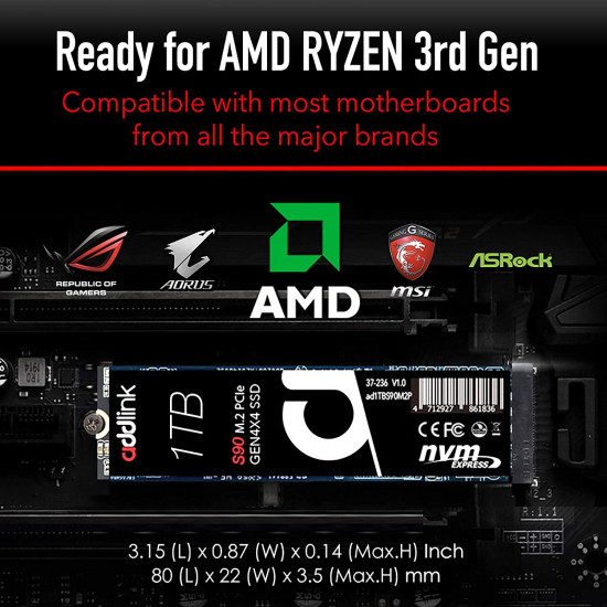 Addlink s90 Lite Gen4 NVMe M.2 - 1TB Addlink s90 Lite Gen4 NVMe M.2 - 1TB