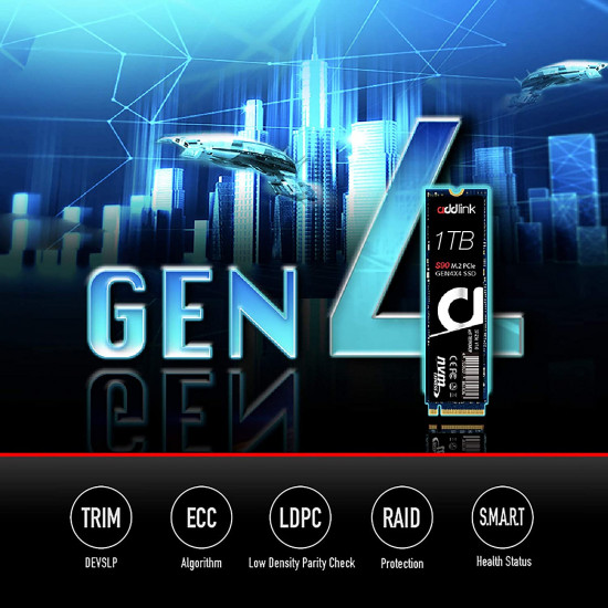 Addlink s90 Lite Gen4 NVMe M.2 - 1TB Addlink s90 Lite Gen4 NVMe M.2 - 1TB