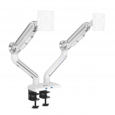 Devo Gaming Monitor Arm - Flexi Pro 2 - White/Silver