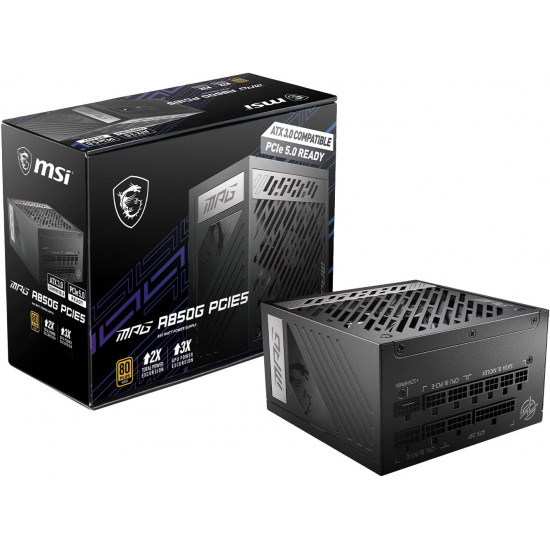 MSI - MPG A850G PCIE5 - 850w - 80 Plus Gold - Modular - PSU MSI - MPG A850G PCIE5 - 850w - 80 Plus Gold - Modular - PSU