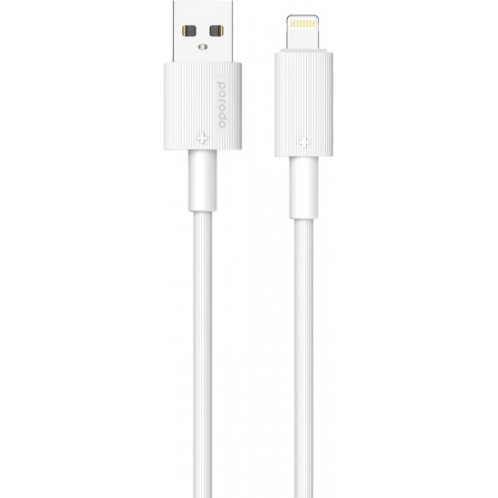 Porodo USB-A to Lightning PVC Cable 1.2m - White Porodo USB-A to Lightning PVC Cable 1.2m - White