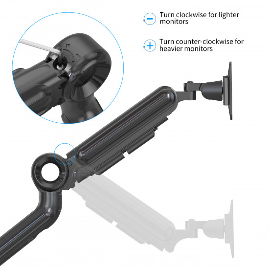 Devo Gaming Monitor Arm - 1 Monitor v2 - Black