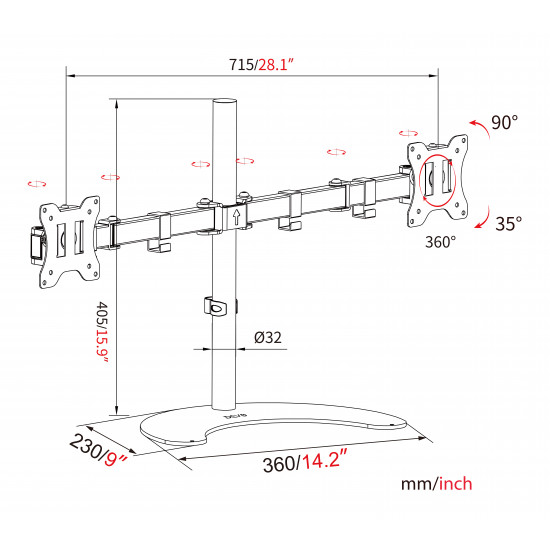 Devo Gaming Monitor Table Arm - Core 2 Devo Gaming Monitor Table Arm - Core 2