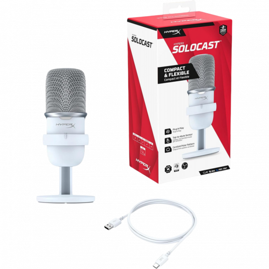 HyperX SoloCast Microphone - White HyperX SoloCast Microphone - White