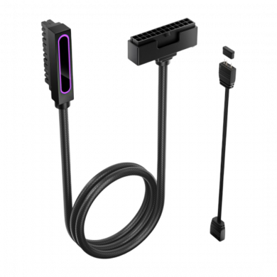 AsiaHorse Hydrus-24PIN-L 2.0 - 24PIN 30cm ARGB PSU Extension Cable - Left out - Black AsiaHorse Hydrus-24PIN-L 2.0 - 24PIN 30cm ARGB PSU Extension Cable - Left out - Black