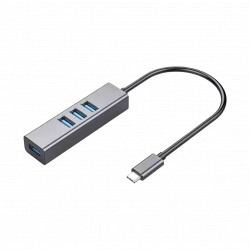 Type-C to 4-Port USB 3.0 Hub (5Gbps, 17.3CM Cable)