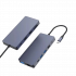 12-in-1 Type-C Hub (USB 3.0, USB 2.0*2, SD/TF, PD, RJ45, HDMI2, Audio, VGA)