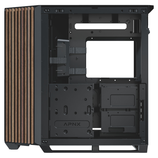 APNX V1 ATX Mid Tower v3 (Glass Edition Wood) - Black