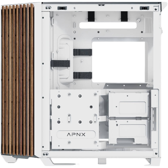 APNX V1 ATX Mid Tower v3 (Glass Edition Wood) - White