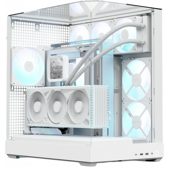 APNX V2 - ATX - Dual Airflow - 3-Side Tempered Glass - 4x 140mm Fans - Gaming Case - White