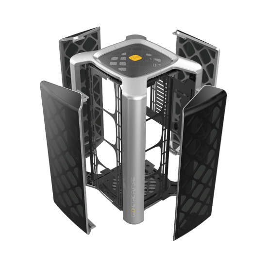Geometric Future M2 The Ark Tempered Glass Mid Tower Gaming Case - Grey
