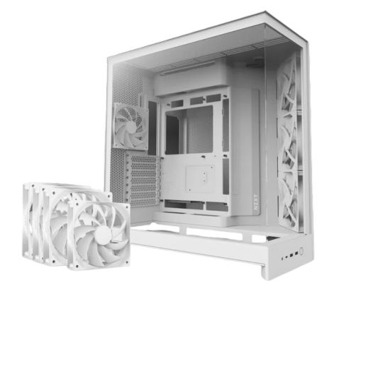NZXT H9 Flow Edition ATX Mid Tower Case - Matte White NZXT H9 Flow Edition ATX Mid Tower Case - Matte White