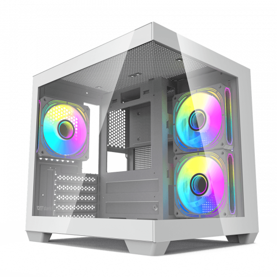 darkFlash C275P M-ATX Case with 3 Fans - White darkFlash C275P M-ATX Case with 3 Fans - White