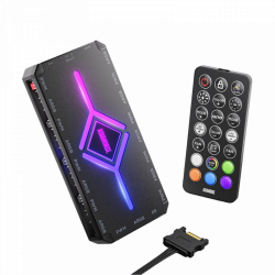 AsiaHorse PWM + ARGB Sync Hub - Black (Motherboard Compatible)