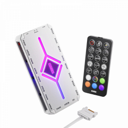 AsiaHorse PWM + ARGB Sync Hub - White (Motherboard Compatible)