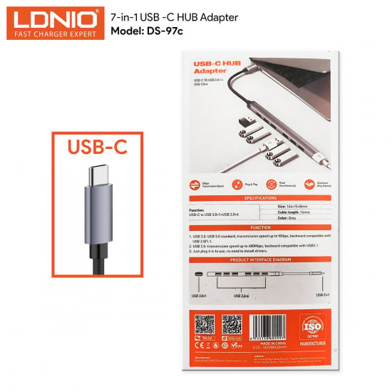 LDNIO DS-97C Type-C USB 3.0 + USB 2.0 Hub LDNIO DS-97C Type-C USB 3.0 + USB 2.0 Hub