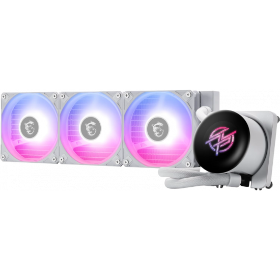 MSI MPG CORELIQUID P13 360 - 360mm - ARGB AIO Liquid Cooler - IPS 2.1" LCD - Triple 120mm PWM Fans - White