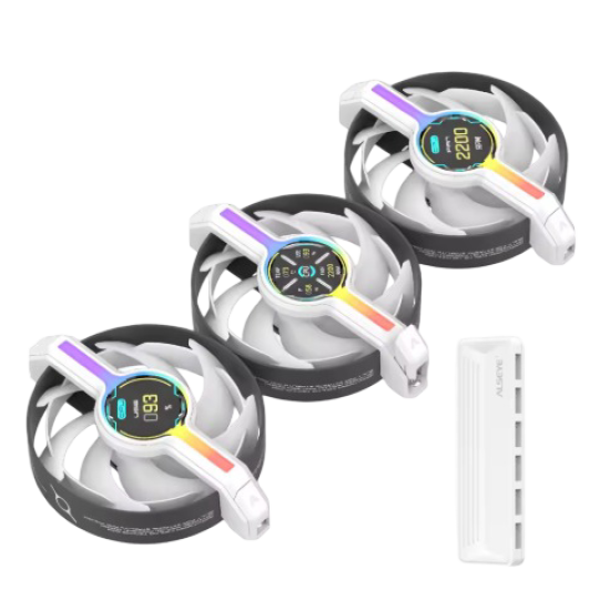 ALSEYE Gaming Fan Kit - VisionFlow Pro Max - 3 Pack - White