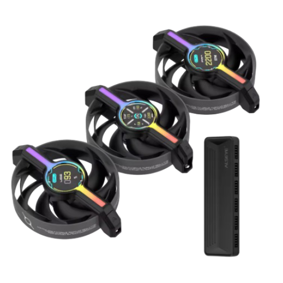 ALSEYE Gaming Fan Kit - VisionFlow Pro Max - 3 Pack - Black ALSEYE Gaming Fan Kit - VisionFlow Pro Max - 3 Pack - Black