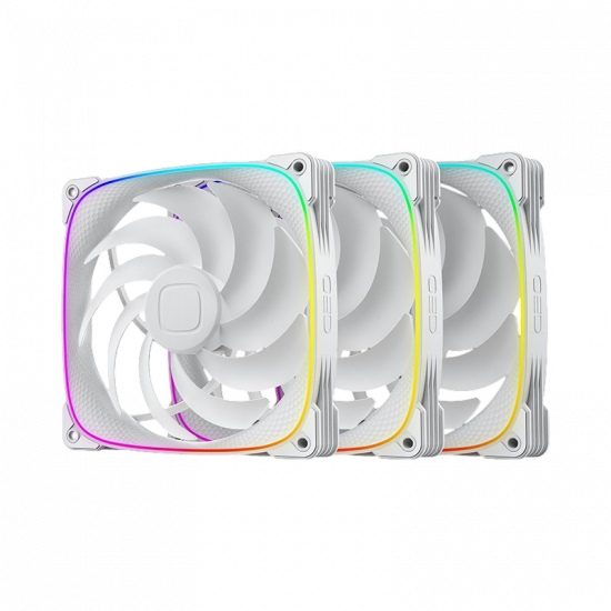 Geometric Future Squama 2503 - 140mm - ARGB PWM Fan - 3 Pack - White Geometric Future Squama 2503 - 140mm - ARGB PWM Fan - 3 Pack - White