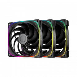 Geometric Future Squama 2503 - 140mm - ARGB PWM Fan - 3 Pack - Black