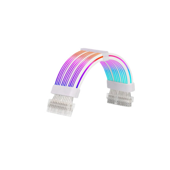 AsiaHorse RGB DualSR 24pinWhite PSU Cable - White AsiaHorse RGB DualSR 24pinWhite PSU Cable - White