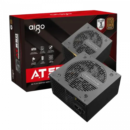 Aigo AT550 550W 80+ Bronze Power Supply Black Aigo AT550 550W 80+ Bronze Power Supply Black