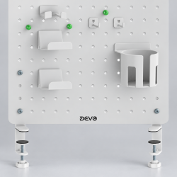 Devo Gaming Clamp-on Desk Pegboard White