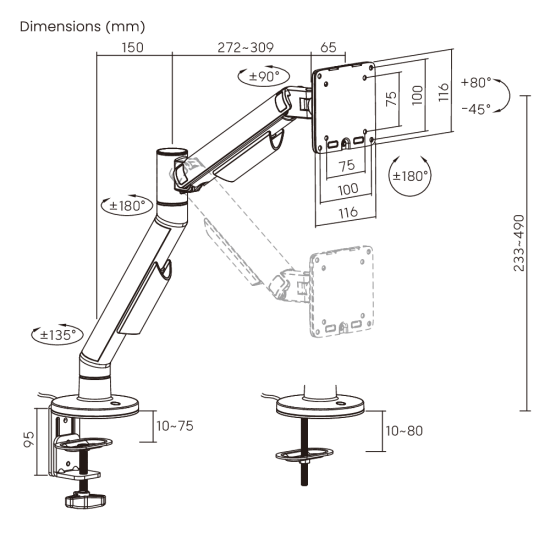 Devo Gaming Monitor Arm - Glow Elite