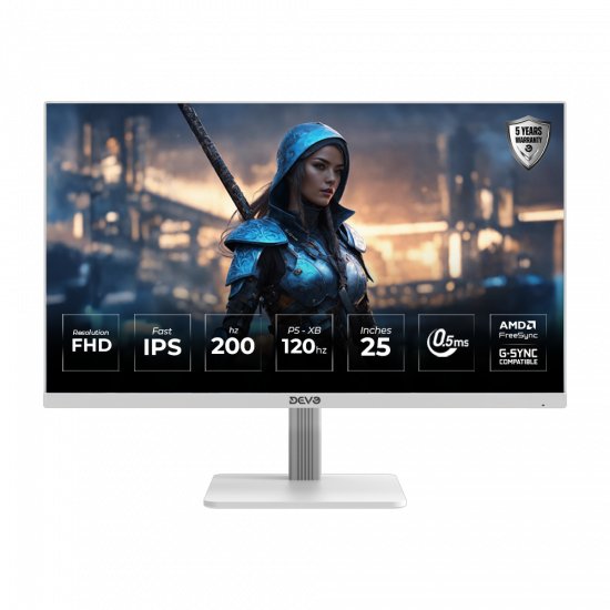 Devo Gaming monitor - DFI25200W - 25" IPS FHD 200Hz 0.5ms - White Devo Gaming monitor - DFI25200W - 25" IPS FHD 200Hz 0.5ms - White