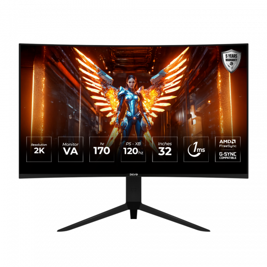 Devo Gaming Monitor - DQV32170 - 32" VA 2k 170hz 1ms - Curved Devo Gaming Monitor - DQV32170 - 32" VA 2k 170hz 1ms - Curved
