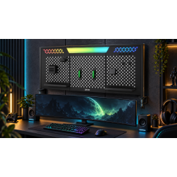 Devo Gaming Clamp-on Desk Glow Pegboard