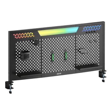 Devo Gaming Clamp-on Desk Glow Pegboard Devo Gaming Clamp-on Desk Glow Pegboard