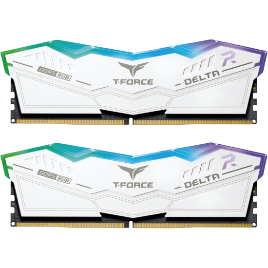 Teamgroup T-Force Delta 64GB DDR5 - 6000MHz (2x32GB) CL38 - RGB - White Teamgroup T-Force Delta 64GB DDR5 - 6000MHz (2x32GB) CL38 - RGB - White