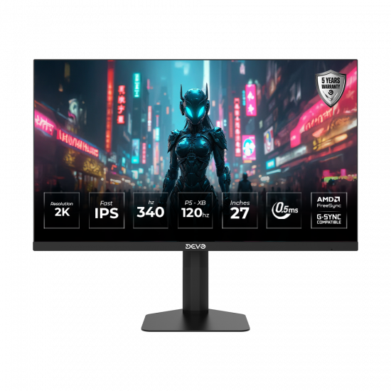 Devo Gaming Monitor - DQI27340 - 27" Fast IPS 2K 340Hz 0.5ms