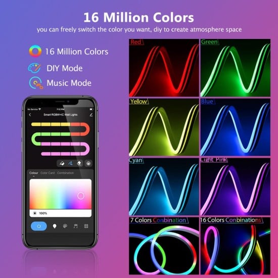 Smart LED Neon Rope Light 5M 300LEDs RGBIC - Bluetooth Smart LED Neon Rope Light 5M 300LEDs RGBIC - Bluetooth