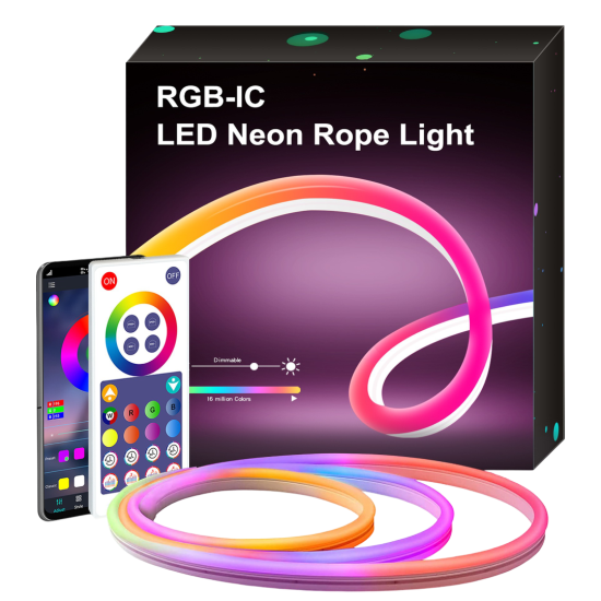 Smart LED Neon Rope Light 5M 300LEDs RGBIC - Bluetooth Smart LED Neon Rope Light 5M 300LEDs RGBIC - Bluetooth