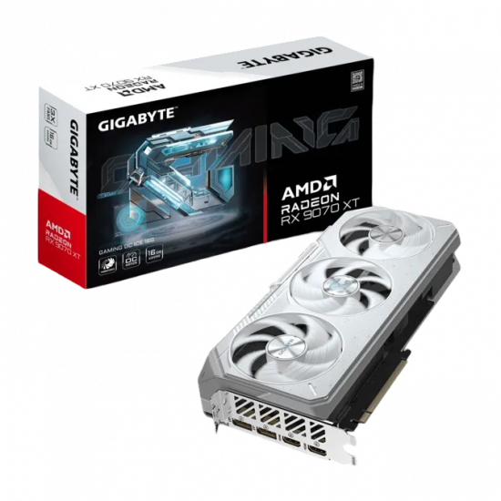 GIGABYTE RX 9070 XT Gaming OC ICE 16GB GDDR6 GPU - White